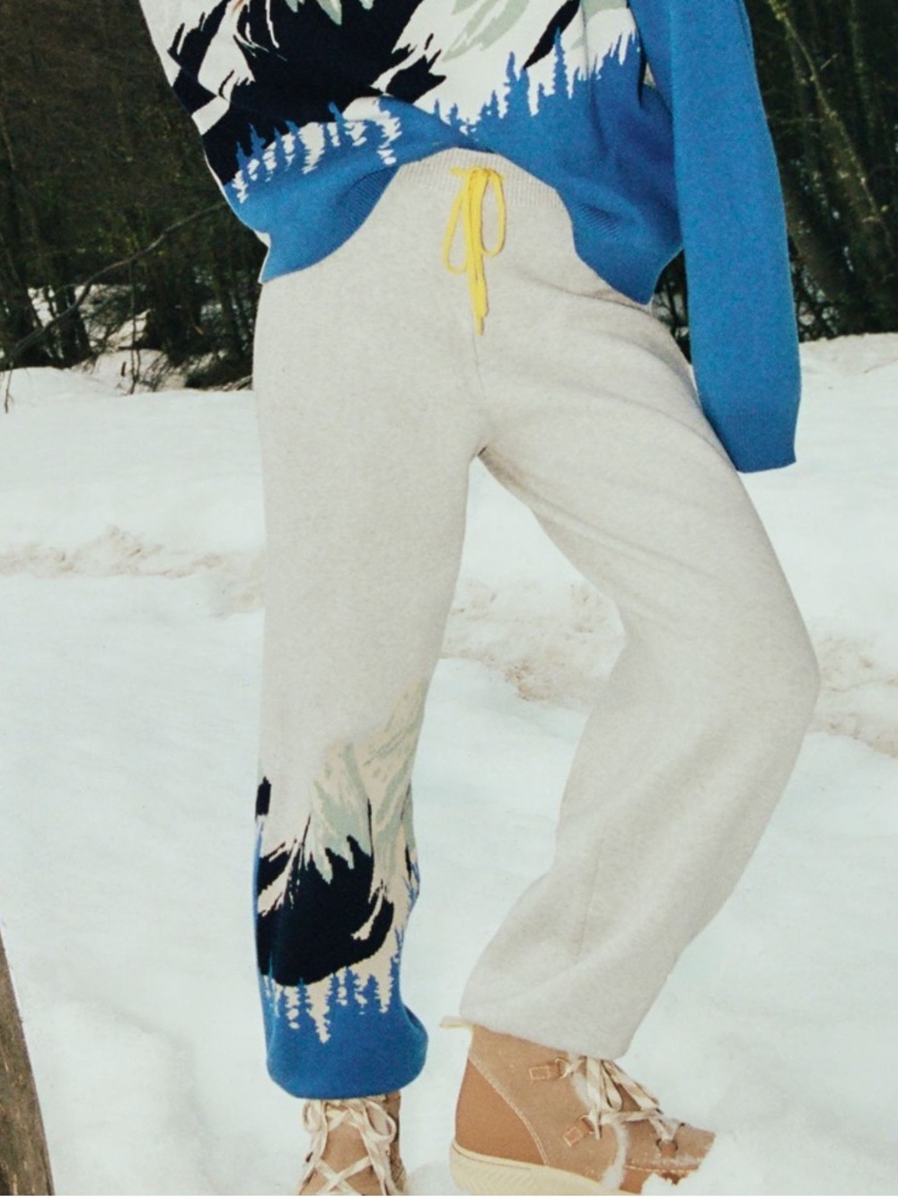 Anthropologie Sweater Pant Jogger Daily Practice Turnover New Small Ski Snow
